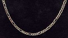 Handsome 14K Yellow Gold Figaro Chain Necklace