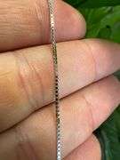 10k White Gold Solid Box Link Chain 1mm Necklace 18"