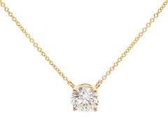 GIA Certified 1.57ct Round Laser Drilled Diamond Solitaire Pendant Necklace in 14K