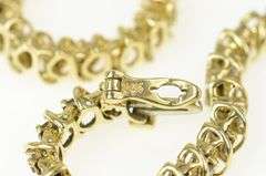 14K Yellow Gold 1.50 Ctw Classic Wavy Link Diamond Tennis Bracelet
