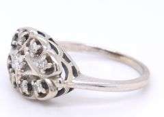 Vintage 14kt White gold 0.35ctw diamond ring