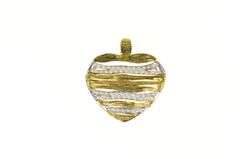 18K Yellow Gold 0.58 Ctw Roberto Coin Diamond Heart Love Pendant
