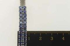 18K White Gold 4.00 Ctw Sapphire Squared Cluster Statement Bracelet