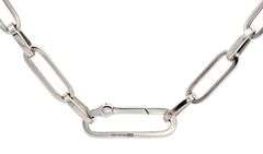 0.10ctw Diamond Paperclip Chain Link Necklace in 14K