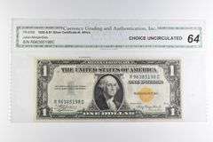 CGAI Gem Unc 64 $1 1935-A US Silver Cert North Africa Yellow FR-2306