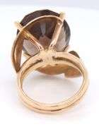 Vintage 10kt Yellow gold oval smokey quartz ring
