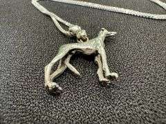 Sterling Silver Greyhound Dog Pendant Charm High Quality 925 3D Canine