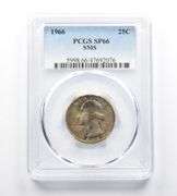 SP66 1966 SMS Washington Quarter PCGS Beautifully Toned