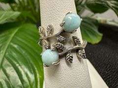 Sterling Silver Gemstone Larimar Ring Size 6