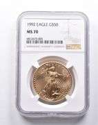 MS70 1992 $50 American Gold Eagle 1 Oz Gold NGC