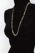 22k Yellow Gold Plated Men's 6.5mm Solid .925 Sterling Silver Flat Figaro Chain Link Italy Necklace 18"