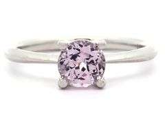 1.08ct Round Pink Sapphire Solitaire Ring in Platinum W/Box