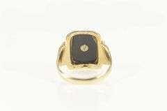 10K Yellow Gold Retro D G Monogram Name Black Onyx Ring