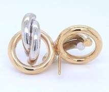 14kt Yellow and white gold loop earrings