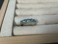 Sterling Silver Natural Gemstone Blue Topaz Ring Size 7