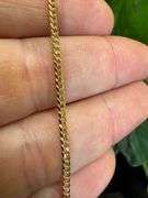 14k Yellow Gold Solid Curb Chain 2mm Link Necklace 16"