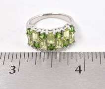 Sterling Silver Green Gemstone Ring