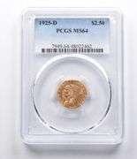 MS64 1925-D $2.50 Indian Head Gold Quarter Eagle PCGS
