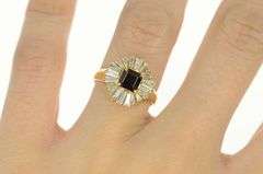 14K Yellow Gold 2.84 Ctw Sapphire Ballerina Diamond Halo Ring