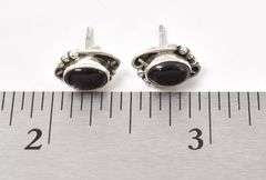 Sterling Silver Black Onyx Stud Earrings