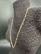 14k Yellow Gold-Hollow Pave Figaro Link Chain 4.3mm Necklace 22"