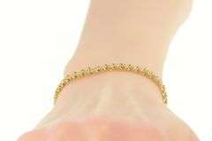 10K Yellow Gold 1.50 Ctw Diamond Wavy Link Classic Tennis Bracelet