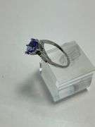 CERTIFIED BRAND NEW 14K WHITE GOLD TANZANITE AND DIAMOND RING