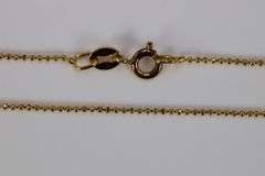 22k Yellow Gold Plated Sterling Silver Diamond-Cut Ball Bead Chain 1mm 925 Italy Dog Tag Necklace 16"