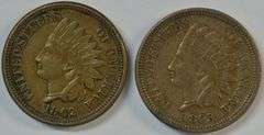 Needle-sharp 1862 & 1863 Indian Head Cents in AU