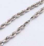 Heavy 14kt white gold rope chain necklace