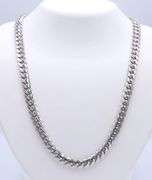 14kt White gold Cuban link heavy chain necklace