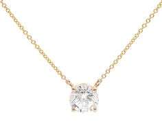 GIA Certified 1.57ct Round Laser Drilled Diamond Solitaire Pendant Necklace in 14K