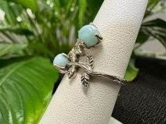 Sterling Silver Gemstone Larimar Ring Size 6