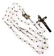 1950's Large Crystal & Sterling Rosary