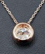 14 Kt Rose Gold Plated. 1 Ct Fire Moissanite Pendant