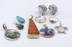 Group lot of vintage 925 sterling silver jewelry