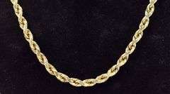 Charming 14K Yellow Gold Rope Chain Necklace