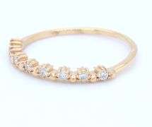 14kt Yellow gold 0.15ctw eight stone diamond band