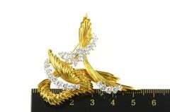 18K Yellow Gold 2.70 Ctw Diamond Ornate Designer Statement Pin/Brooch
