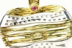 18K Yellow Gold 0.58 Ctw Roberto Coin Diamond Heart Love Pendant