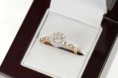 14K Rose Gold 0.75 Ctw Round Diamond Halo Engagement Ring
