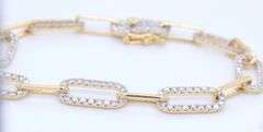 14kt Yellow gold diamond link bracelet