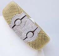 Unique Mesh Bracelet with Diamond Clasp