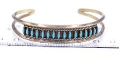 Vintage 925 sterling silver signed Turquoise cuff bangle