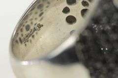 Sterling Silver Pave White & Black Cubic Zirconia Domed Ring