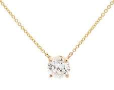GIA Certified 1.57ct Round Laser Drilled Diamond Solitaire Pendant Necklace in 14K