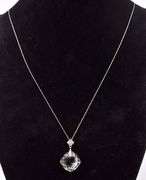 Fantastic 14K White Gold Green Amethyst with a 10K White Gold Chain
