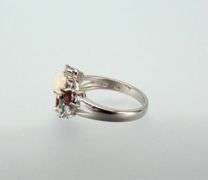 Natural 3.5 Cttw Welo Opal , Sapphire , Garnet and Emerald Ring