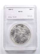 MS61 1889-S Morgan Silver Dollar SEGS