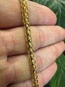 10k Yellow Gold-Hollow Round Braided Wheat Spiga Link Chain 3.9mm Necklace 20"